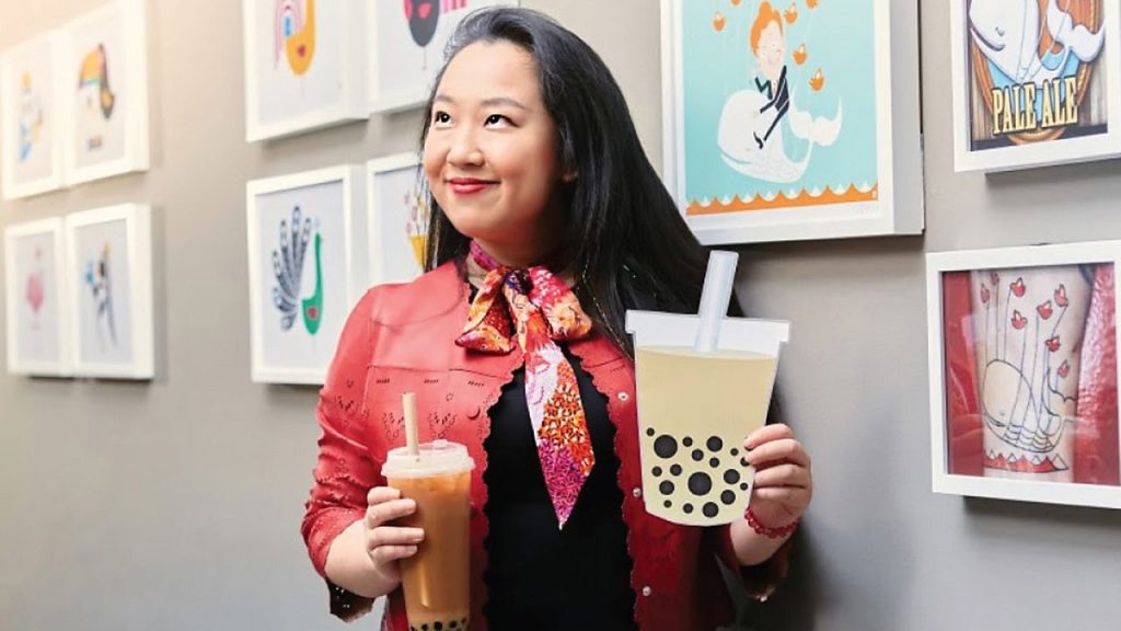 Emoji designer Yiying Lu with her boba tea emoji