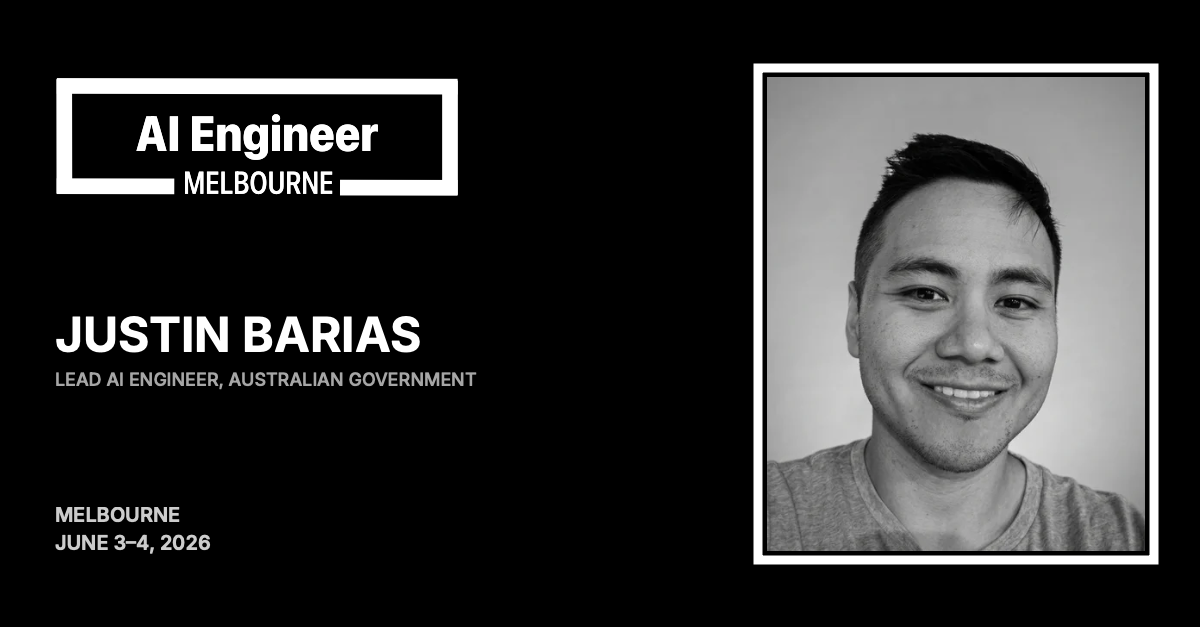 Justin Barias at AI Engineer Melbourne 2026